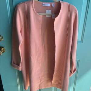 Rafaella by Perry Ellis Peach Open-Front Women's Cardigan-NWT